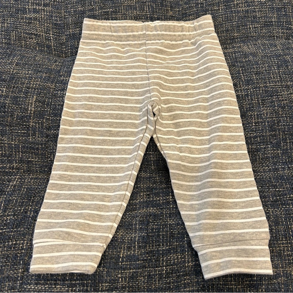 ☀️ 3/$15 Baby Striped Pull on Style Pants Grey White